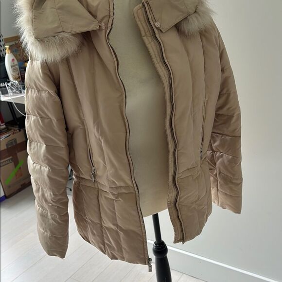 1 Madison Tan Puffer Jacket with Stand-Up Collar and Insulation - Picture 9 of 14